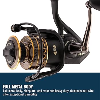 PENN Battle Spinning Fishing Reel, Black, 5000, Spinning
